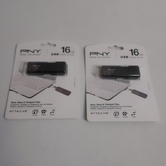 NIB PNY Lot of 2 Store Share & Transport Files 16GB USB Flash Drive - Picture 2 of 3